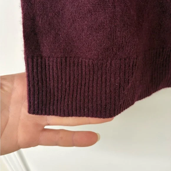 Talbots Women's Burgundy Pure Cashmere Crew Neck 3/4 Sleeve Pullover Sweater S - Picture 5 of 5